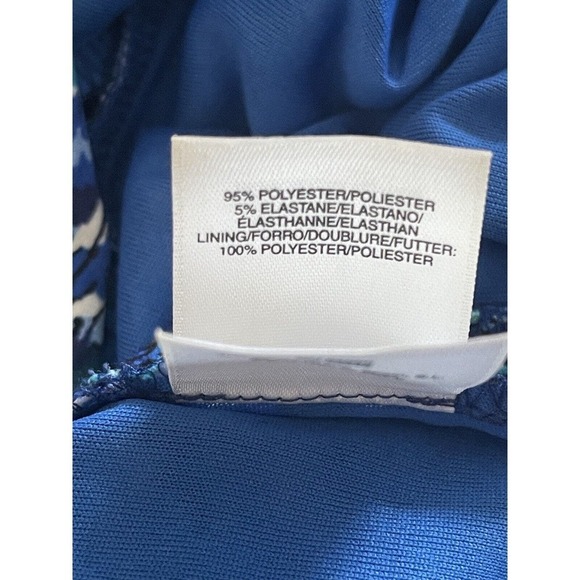 Nine West Dress Women's 16 Sleeveless V-Neck Partially Lined Blue Stretch - Picture 11 of 12